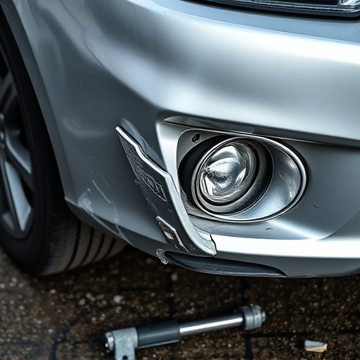 damaged car bumper