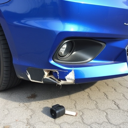 damaged car bumper