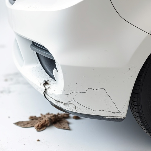 damaged car bumper