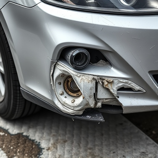 damaged car bumper