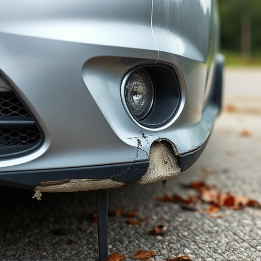 damaged car bumper