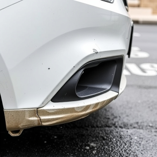 damaged car bumper