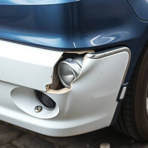 damaged car bumper