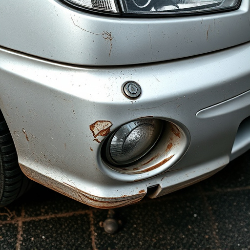 damaged car bumper