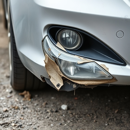 damaged car bumper