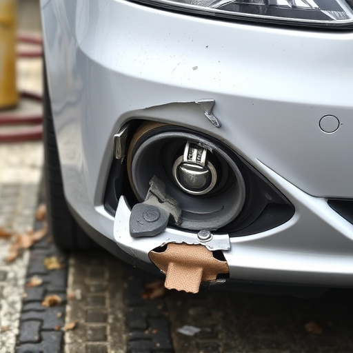 damaged car bumper