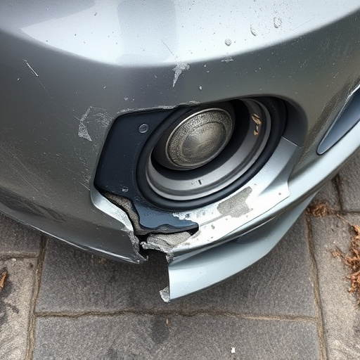 damaged car bumper