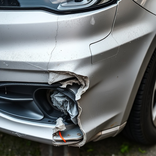 damaged car bumper