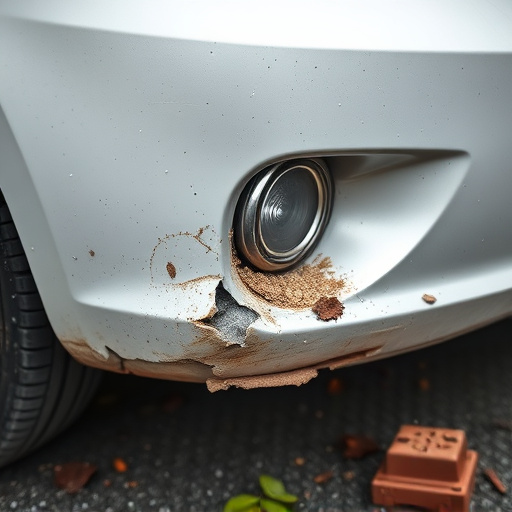 damaged car bumper