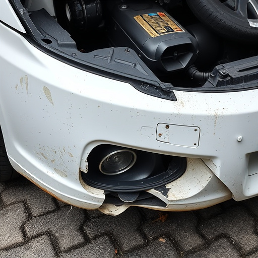 damaged car bumper