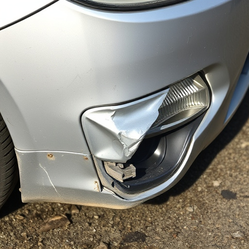 damaged car bumper
