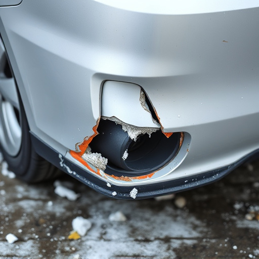 damaged car bumper