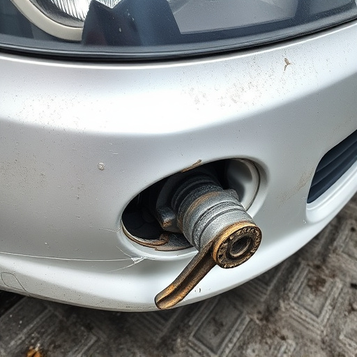 damaged car bumper