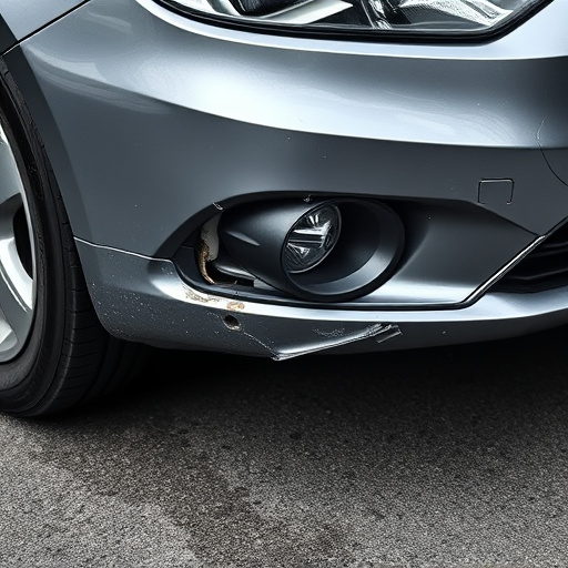 damaged car bumper