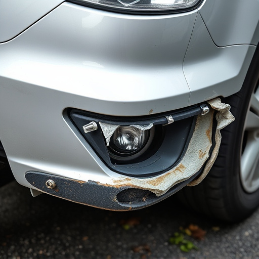 damaged car bumper