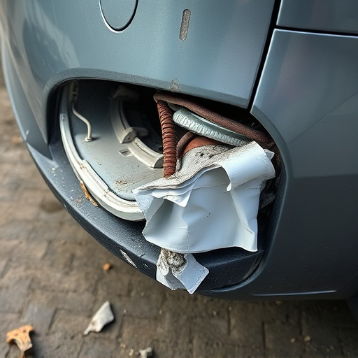 damaged car bumper