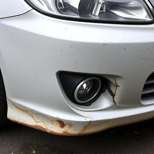 damaged car bumper