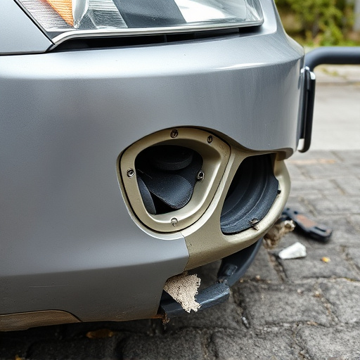 damaged car bumper