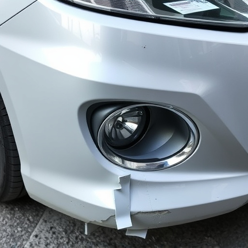 damaged car bumper