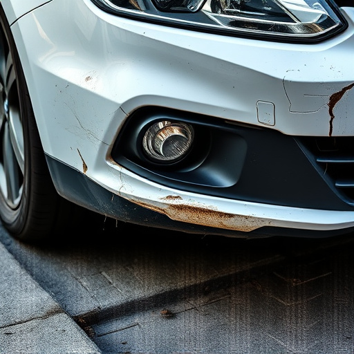 damaged car bumper