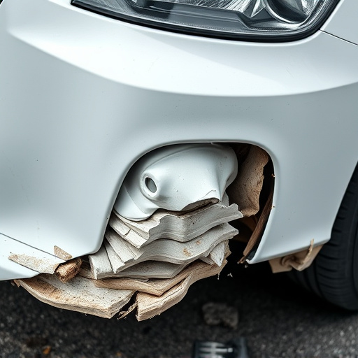 damaged car bumper
