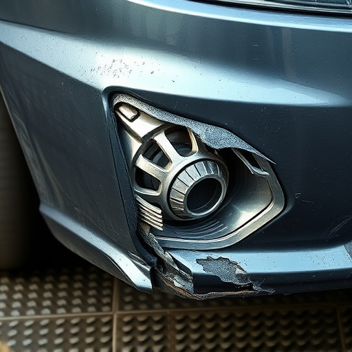 damaged car bumper