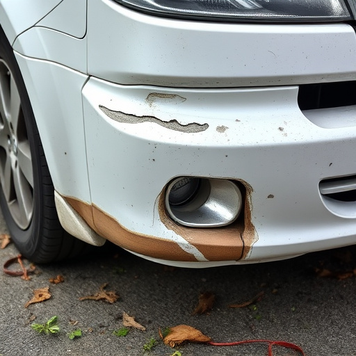 damaged car bumper