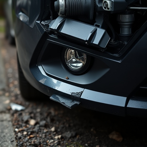 damaged car bumper