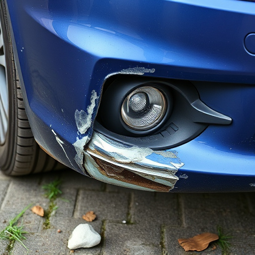 damaged car bumper