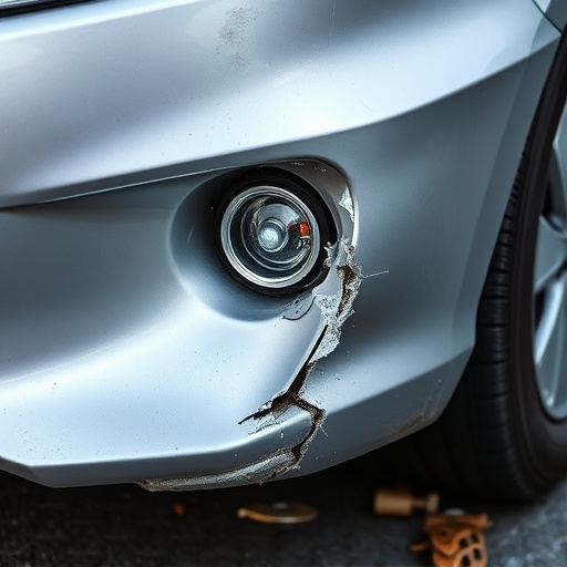 damaged car bumper