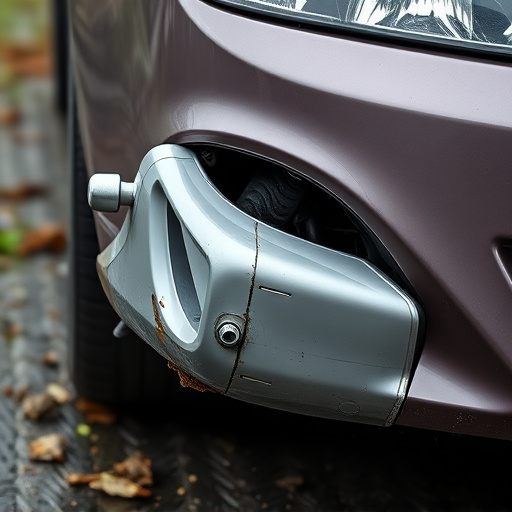 damaged car bumper