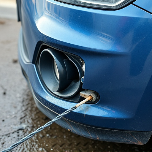 damaged car bumper