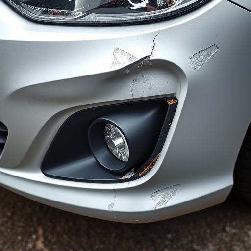 damaged car bumper