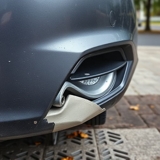 damaged car bumper
