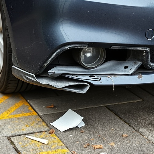 damaged car bumper
