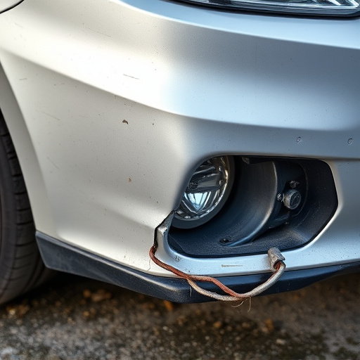 damaged car bumper