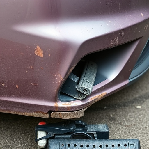damaged car bumper