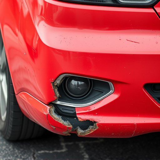 damaged car bumper
