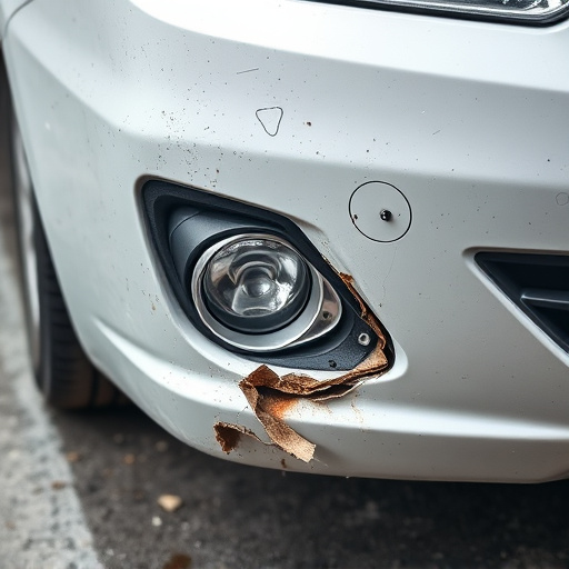 damaged car bumper