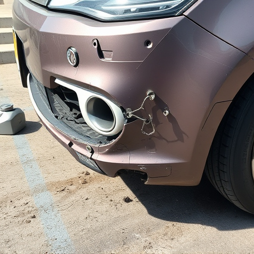 damaged car bumper