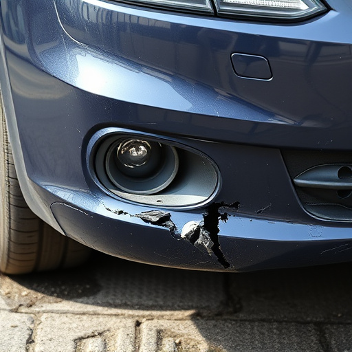 damaged car bumper