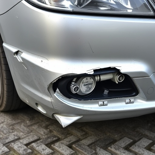 damaged car bumper