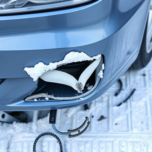 damaged car bumper