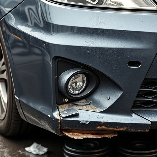 damaged car bumper