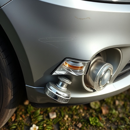damaged car bumper