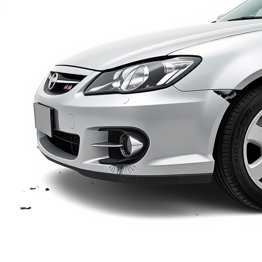 damaged car bumper