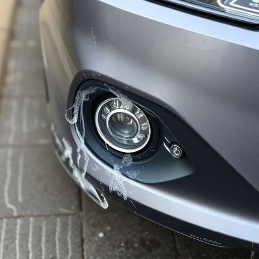 damaged car bumper
