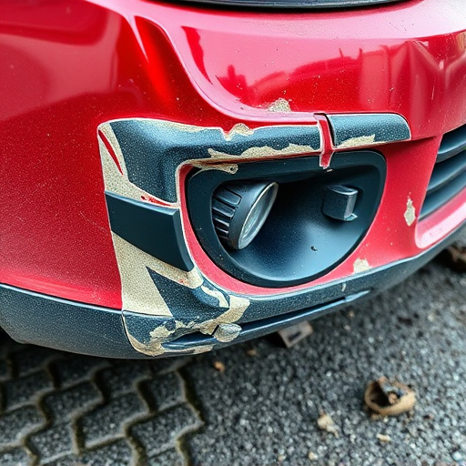 damaged car bumper