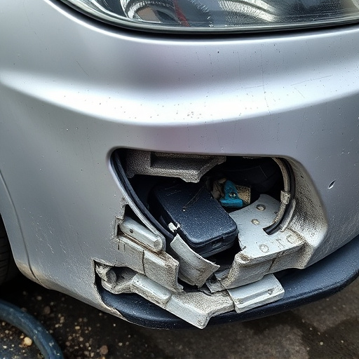damaged car bumper