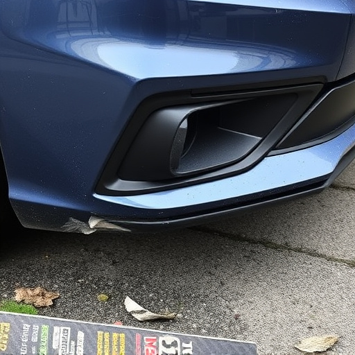 damaged car bumper